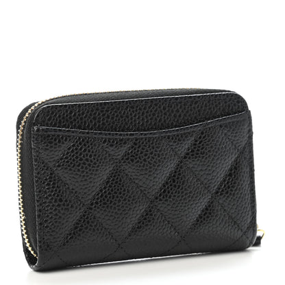Chanel Caviar Quilted Zip Coin Purse Black 3 of 4