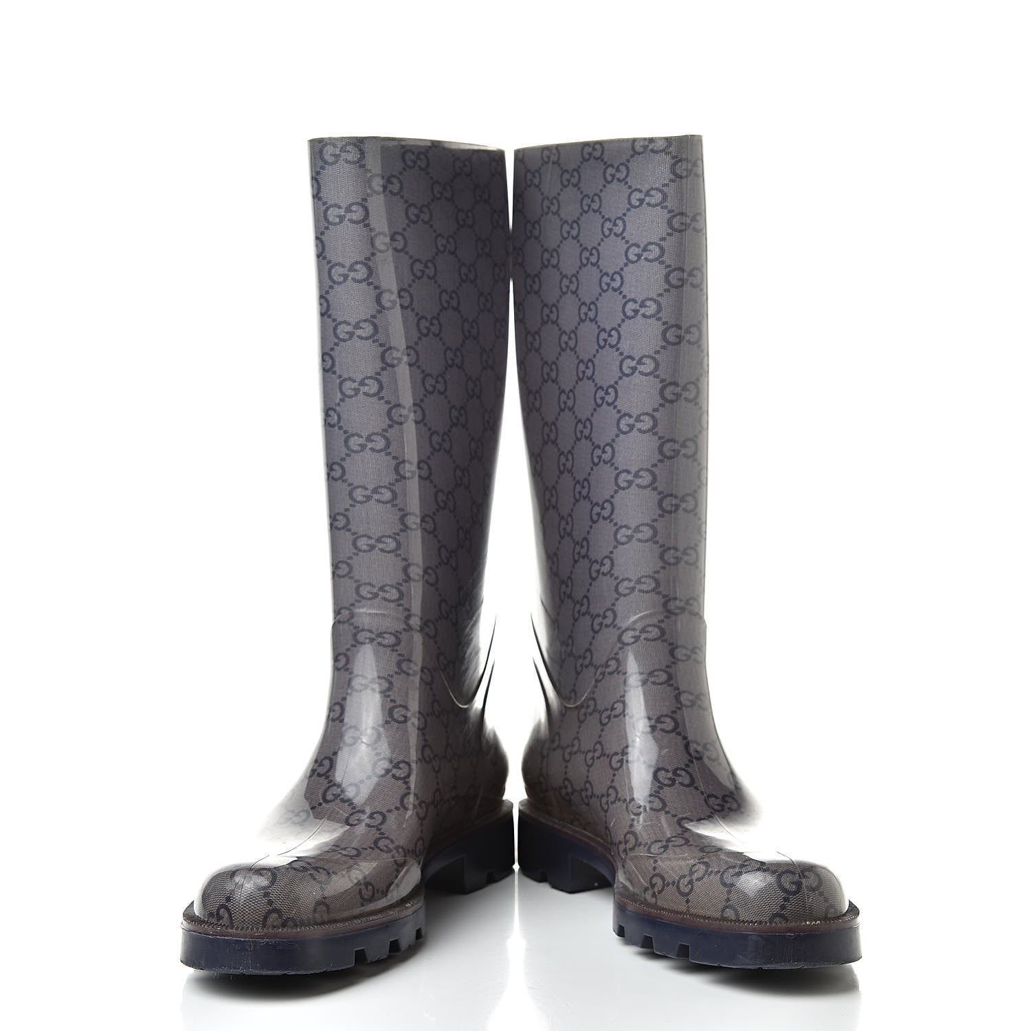 Gucci Rubber Monogram Rain Boots 37 Transparent Blue 5 of 18