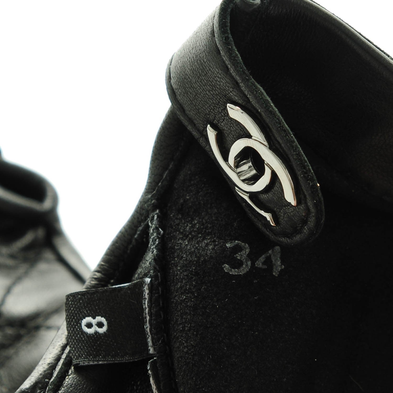Chanel Lambskin Quilted Fingerless CC Turn Lock Gloves 8 Black 7 of 7