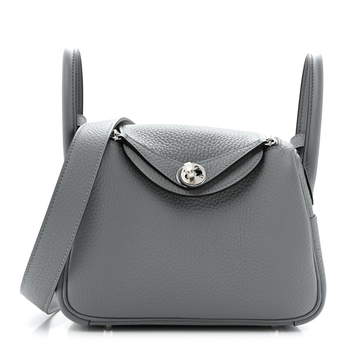 Hermes Taurillon Clemence Mini Lindy 20 Gris Pantin 1 of 11