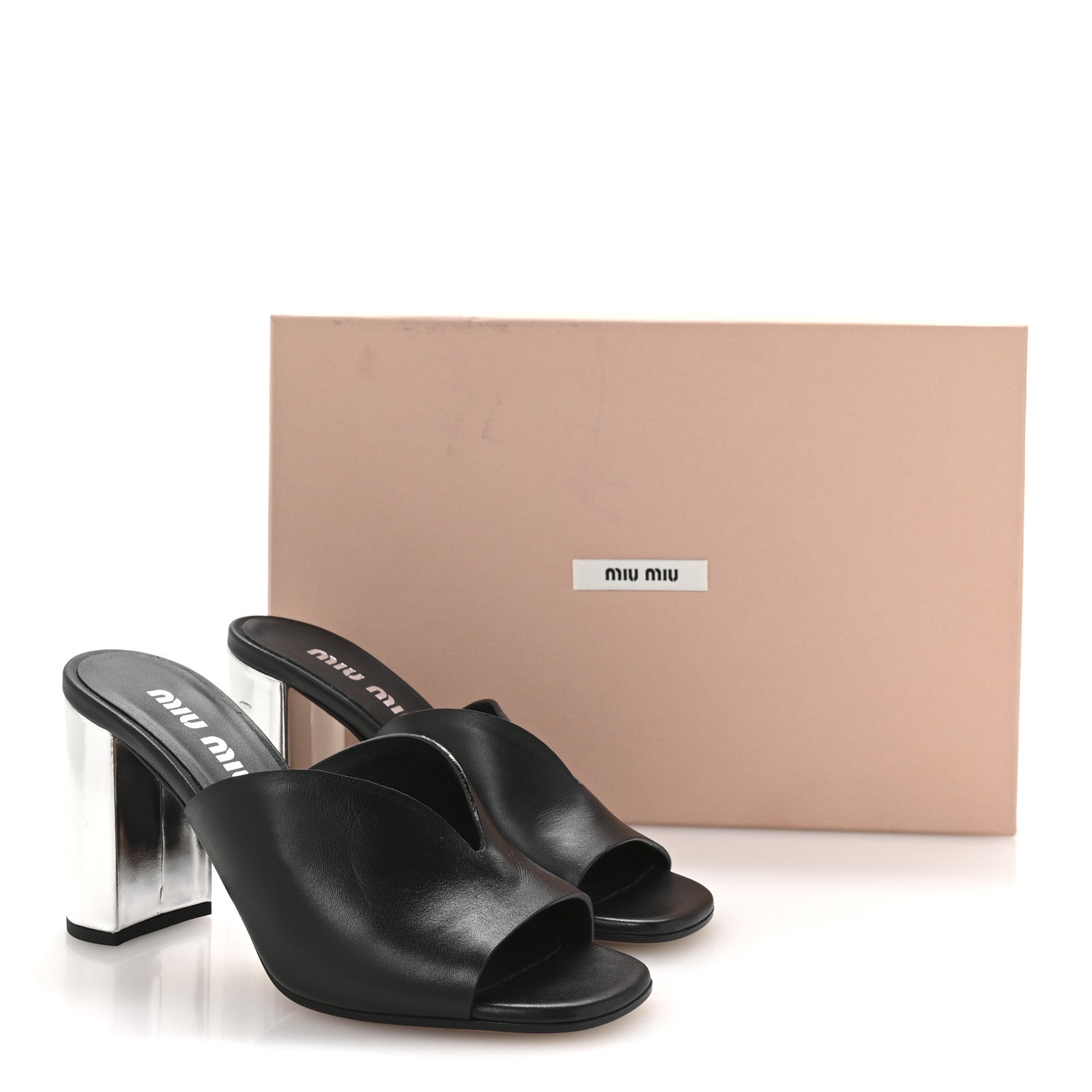 Miu Miu Vitello Montana Pumps 35 Black Argento 8 of 8