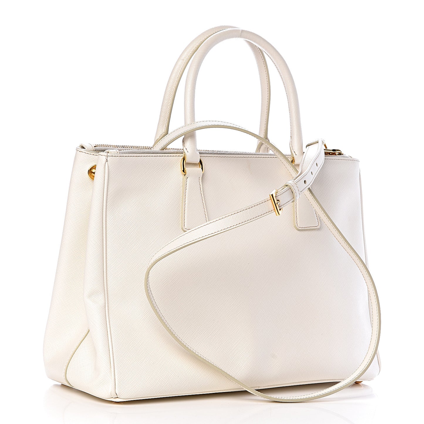 Saffiano Medium Galleria Double Zip Tote Talco