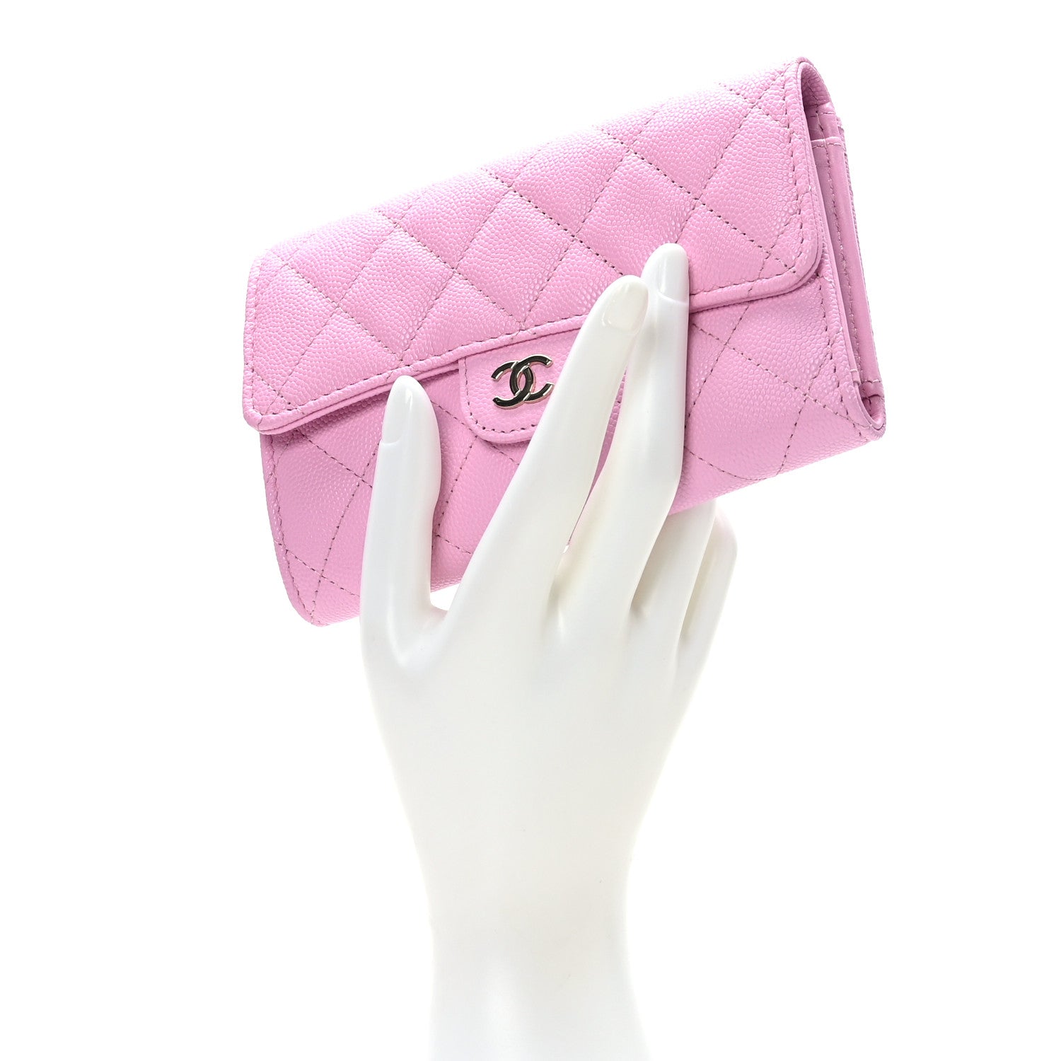 Chanel Caviar Quilted Medium Flap Wallet Pink 2 of 9