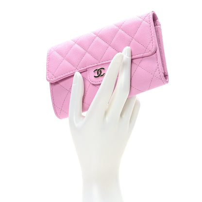 Chanel Caviar Quilted Medium Flap Wallet Pink 2 of 9