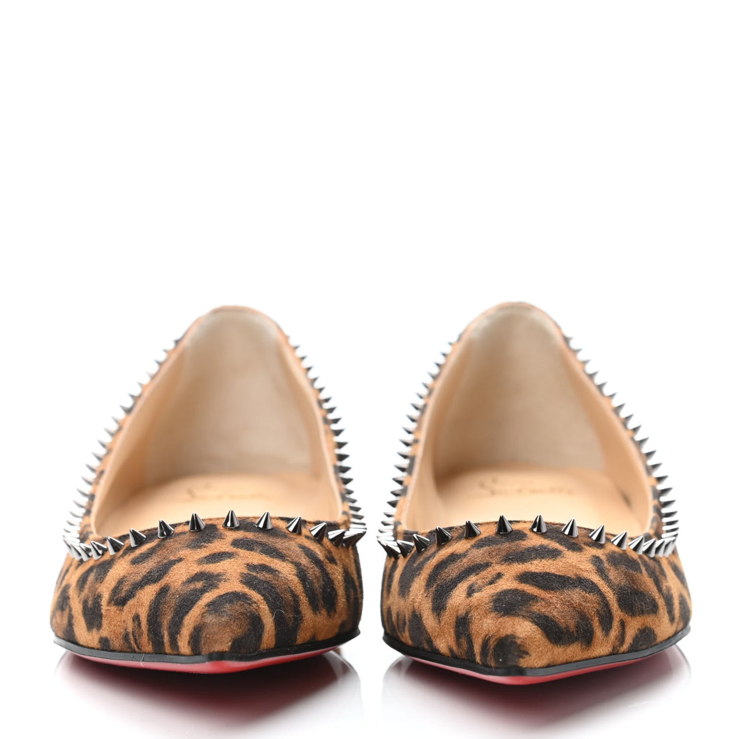 Veau Velours Studded Anjalina Flats 37 Leo Gun Metal