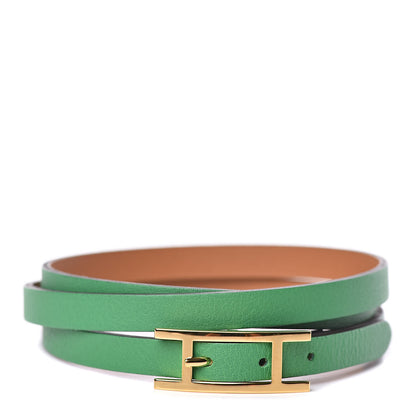 Hermes Swift Hapi 3 MM Triple Tour Wrap Bracelet M Bambou 1 of 6