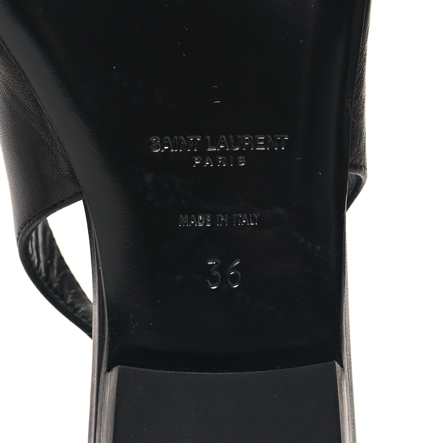 Saint Laurent Patent Smooth Lambskin Anais Slingback Flats 36 Navy Black 7 of 9