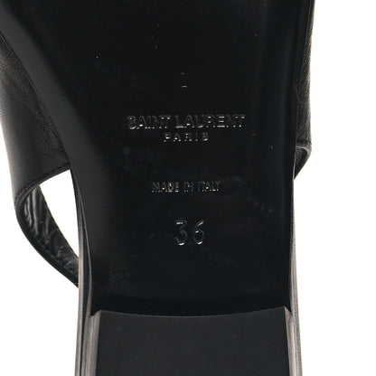 Saint Laurent Patent Smooth Lambskin Anais Slingback Flats 36 Navy Black 7 of 9