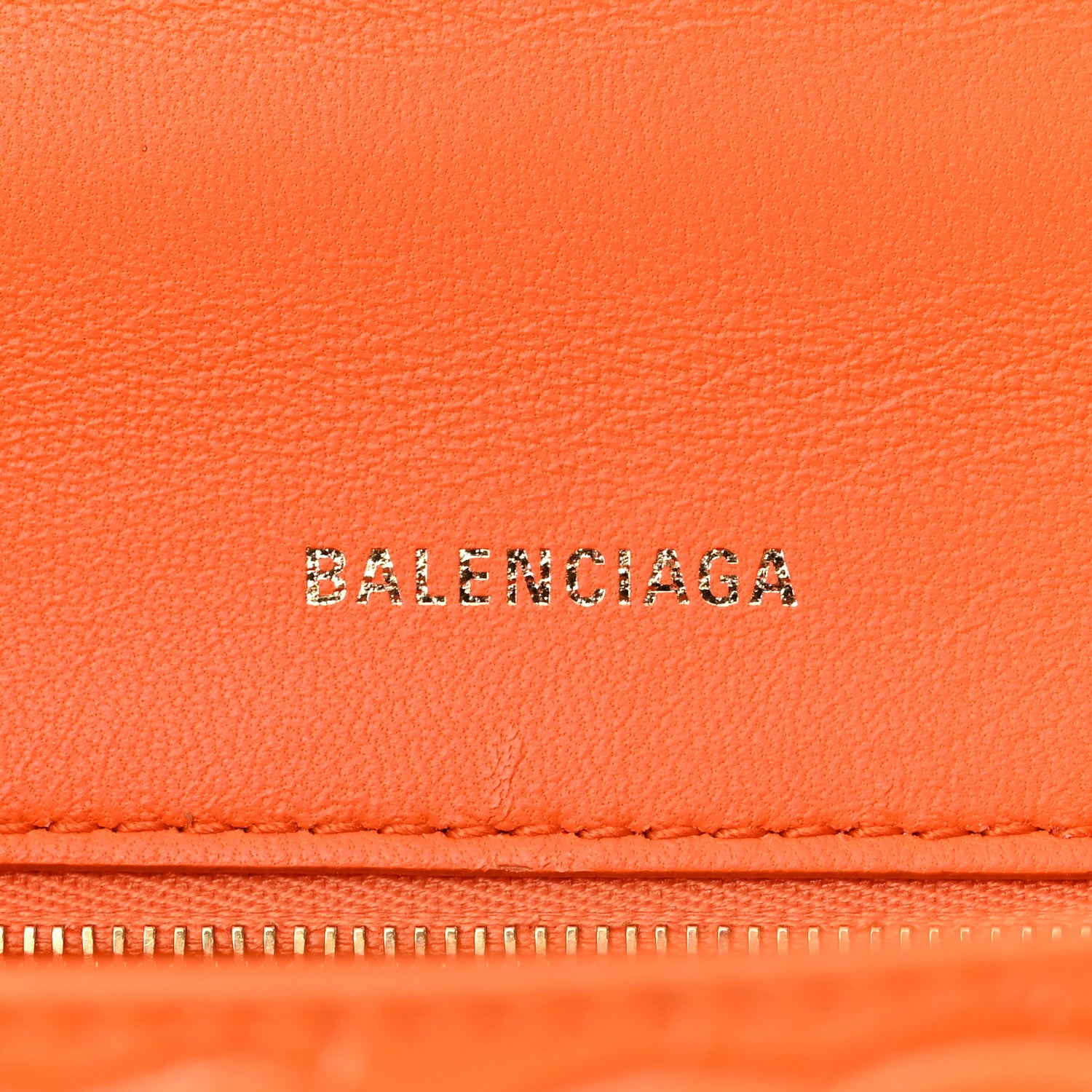 Balenciaga Shiny Calfskin Crocodile Embossed Small Hourglass Top Handle Bag Orange 6 of 12
