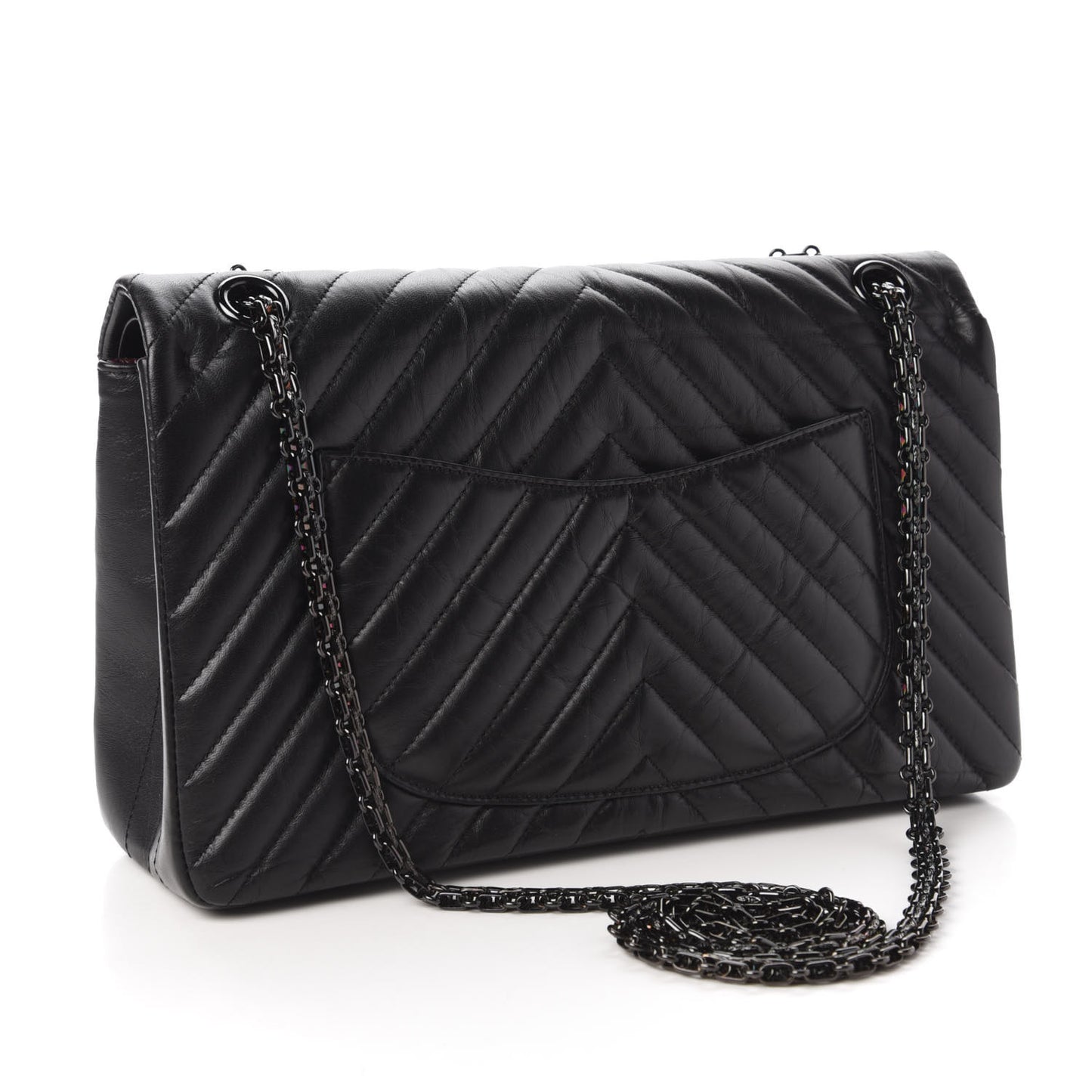 Aged Calfskin Chevron Quilted 2.55 Reissue 226 So Black
