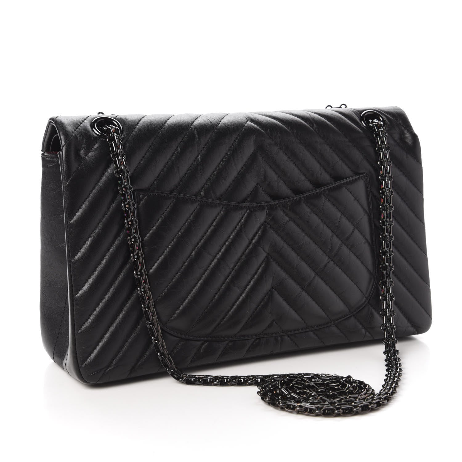 Chanel Aged Calfskin Chevron Quilted 2.55 Reissue 226 So Black 3 of 10