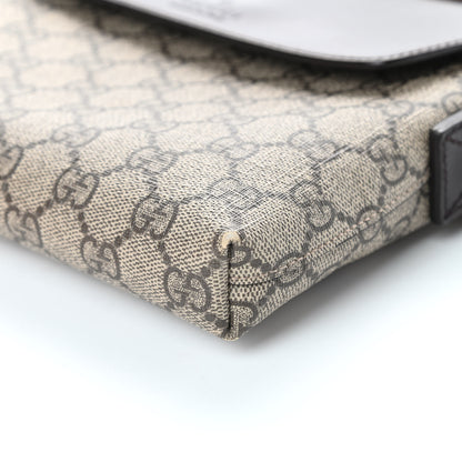 Gucci GG Supreme Monogram Selleria Calfskin Small Satchel Messenger Bag Beige Ebony Cocoa Dark Chocolate 10 of 14