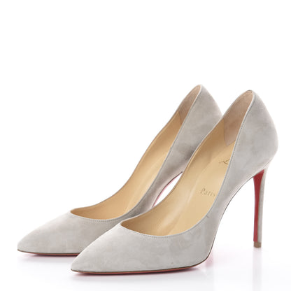 Christian Louboutin Suede Pigalle Follies 100 Pumps 38 Fume 2 of 7