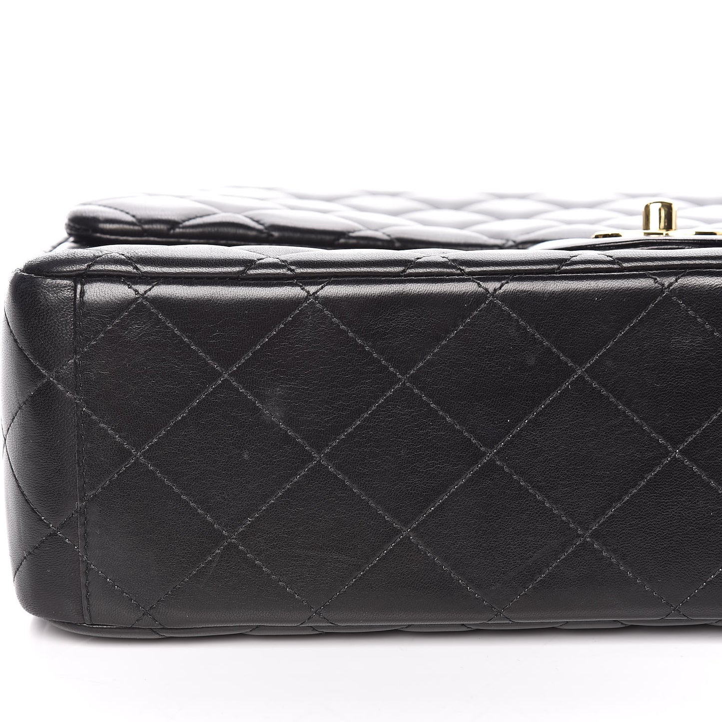 Lambskin Quilted Maxi Single Flap Black