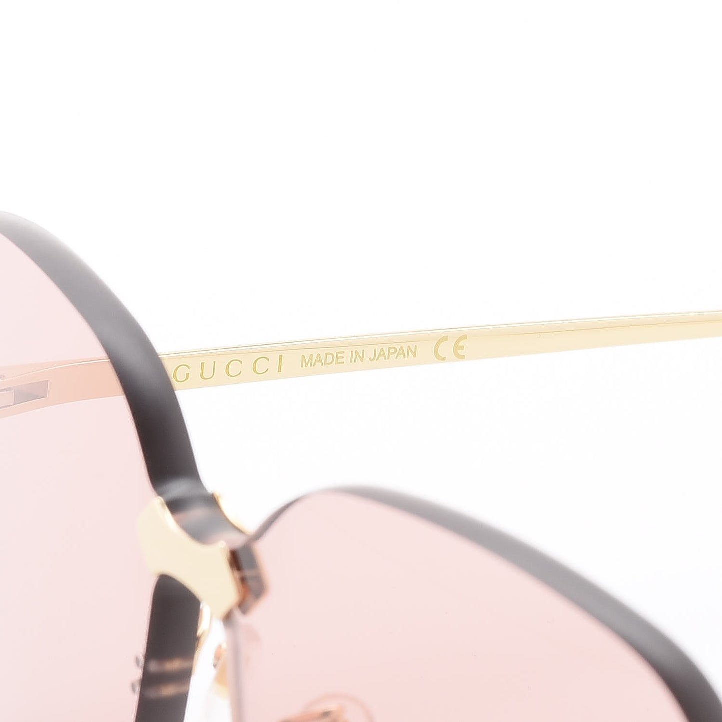 Rimless Sunglasses GG0355S Gold Flash Pink