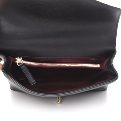 Chanel Calfskin Chevron Stitched Small Coco Flap Bag Black 5 of 12