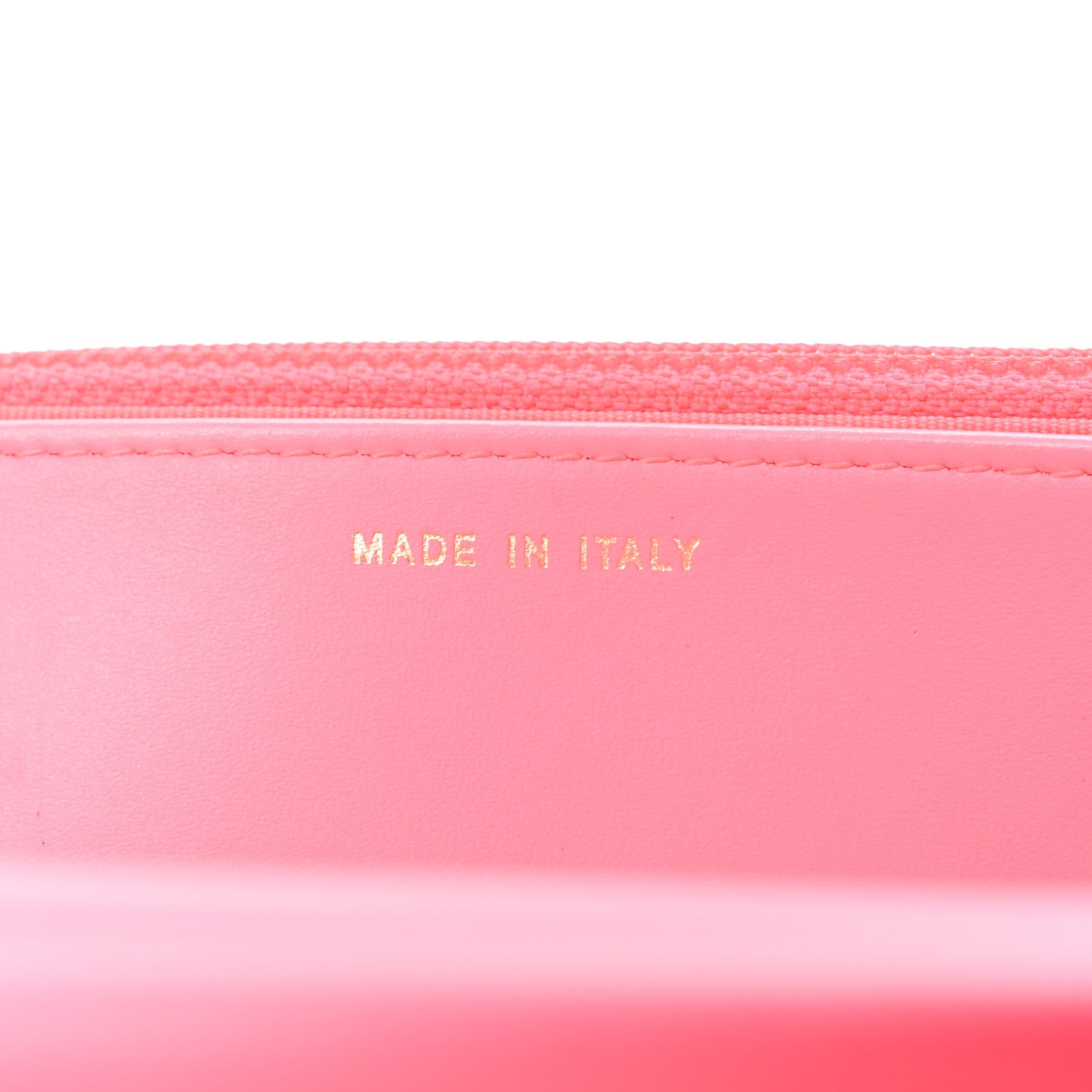 Patent Calfskin Quilted Boy Wallet On Chain WOC Pink