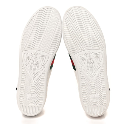 Gucci Calfskin Web Floral Embroidered Womens Ace Sneakers 40 White 6 of 10