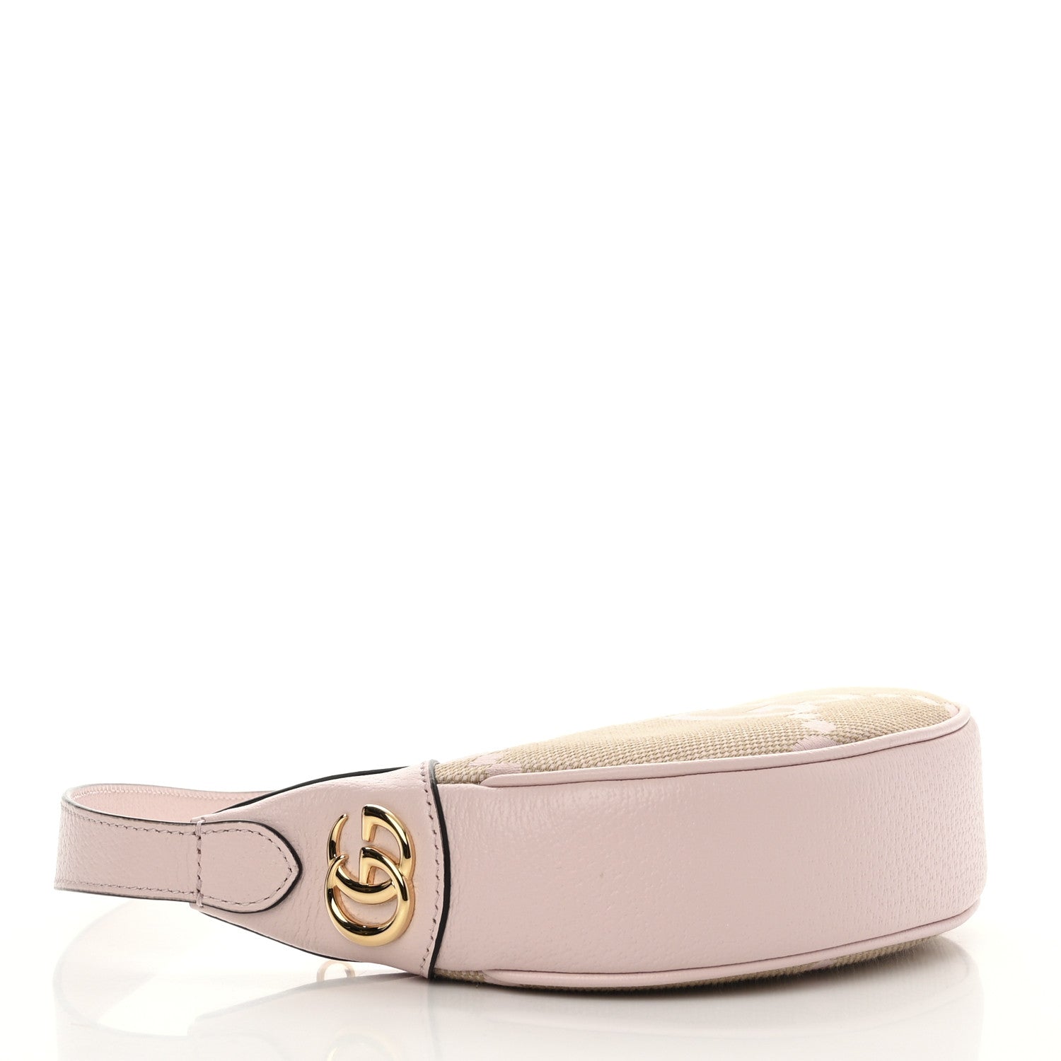 Gucci Monogram Jumbo GG Textured Dollar Calfskin Mini Ophidia Half Moon Hobo Beige Perfect Pink 4 of 10