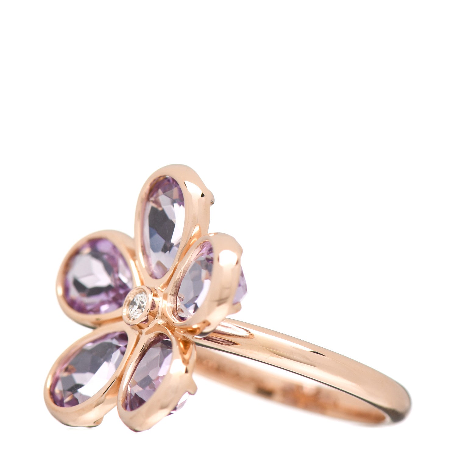 Tiffany 18K Rose Gold Diamond Amethyst Sparklers Flower Ring 49 5 3 of 5