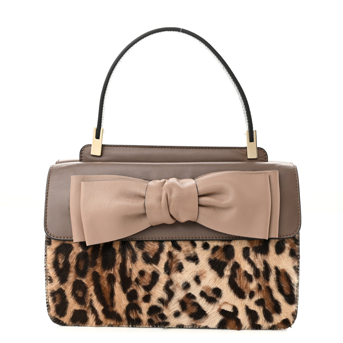 Calf Hair Leopard Print Aphrodite Bow Satchel