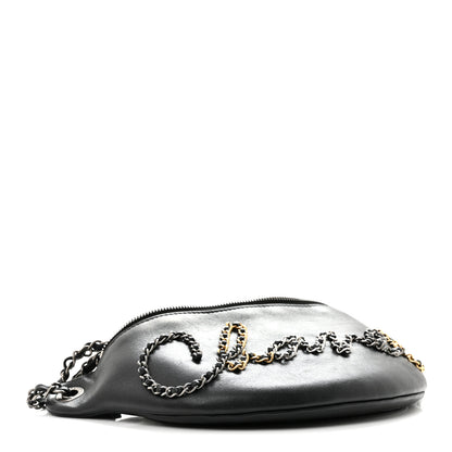 Chanel Calfskin Chain 20s Signe Waist Bag Black 4 of 13