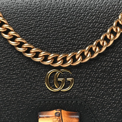 Gucci Textured Dollar Calfskin Mini Diana Chain Bag Black 8 of 11