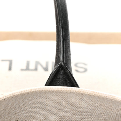 Saint Laurent Linen Calfskin Rive Gauche Tote Optic White 17 of 22