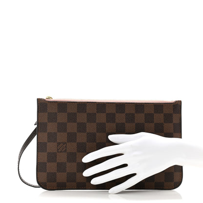 Louis Vuitton Damier Ebene Neverfull MM GM Pochette Rose Ballerine 2 of 10