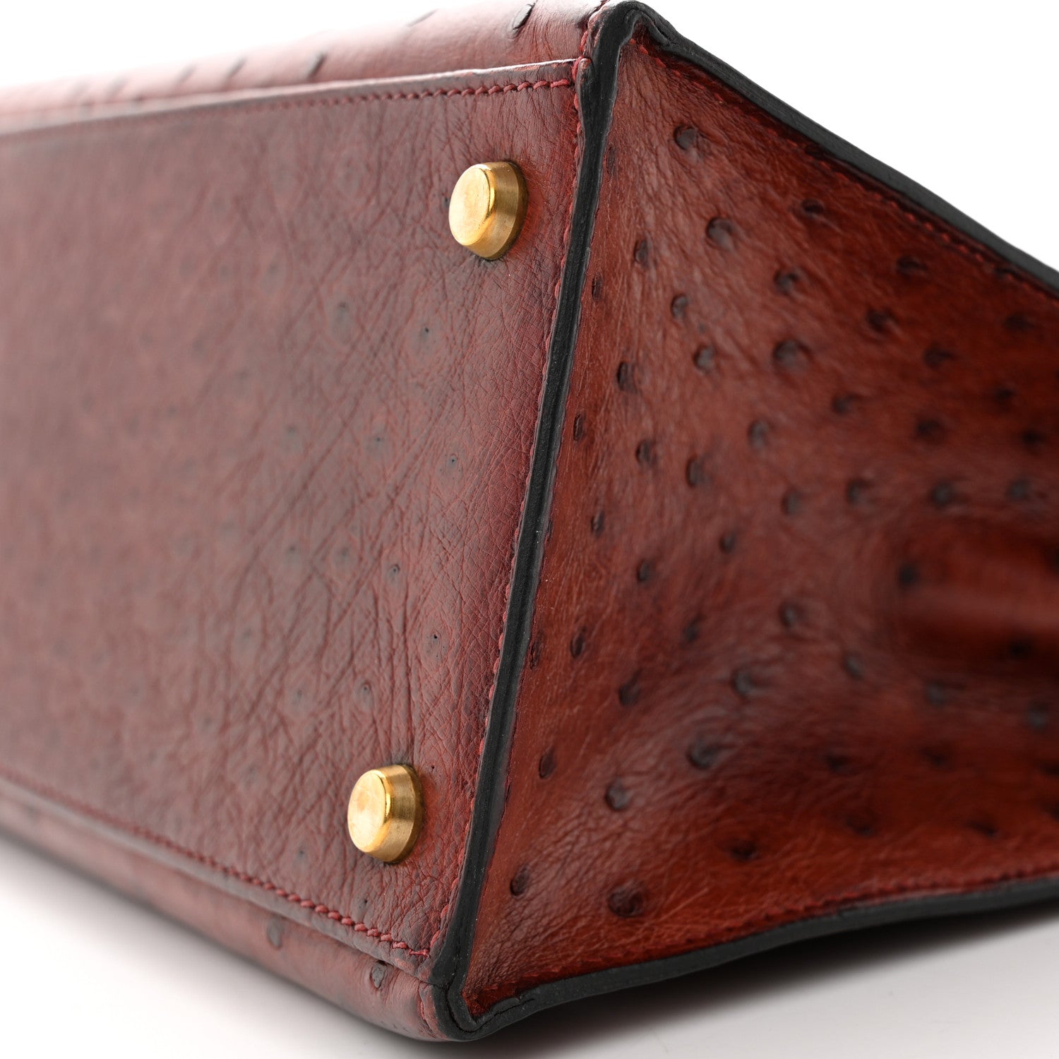 Hermes Ostrich Kelly Sellier 28 Rouge H 9 of 16