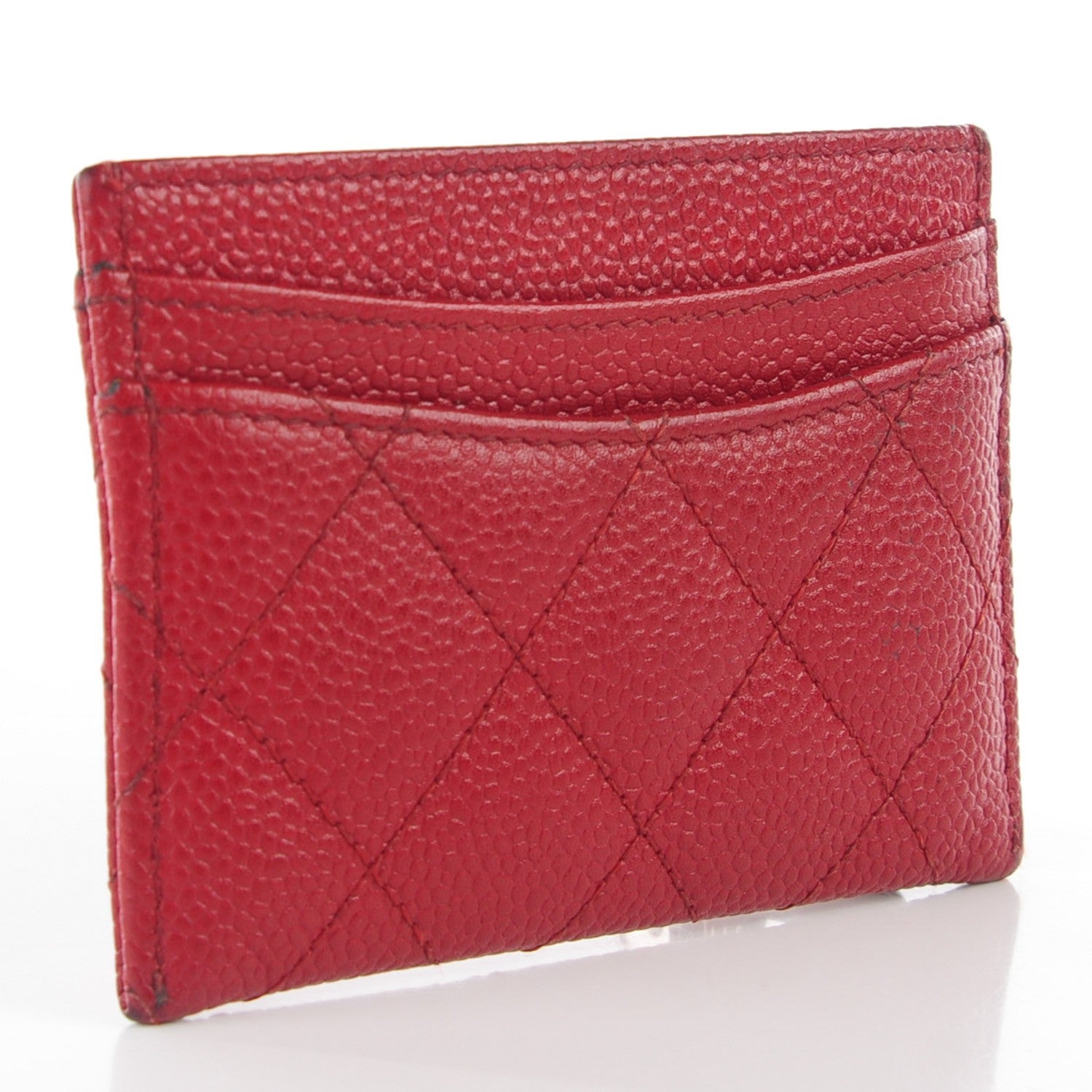 Chanel Caviar Quilted Card Holder Red 7 of 13