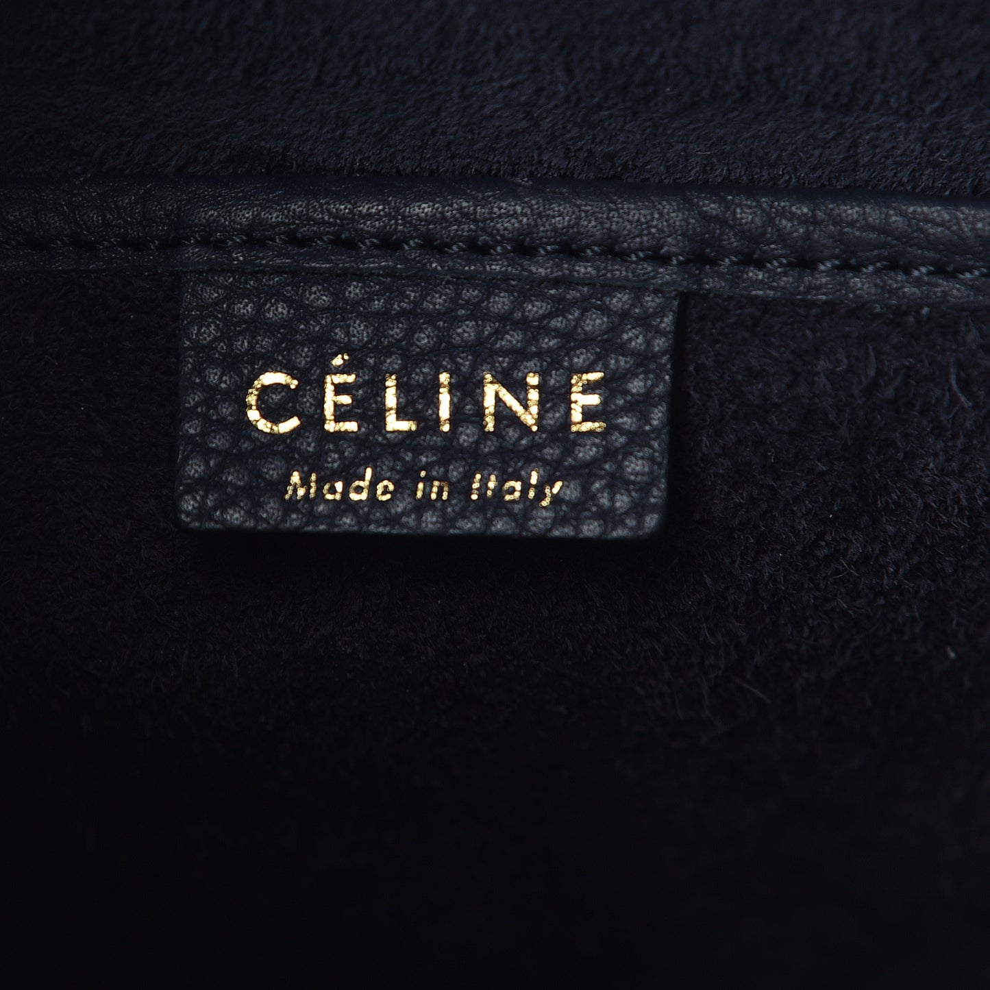Drummed Calfskin Nano Luggage Navy Blue