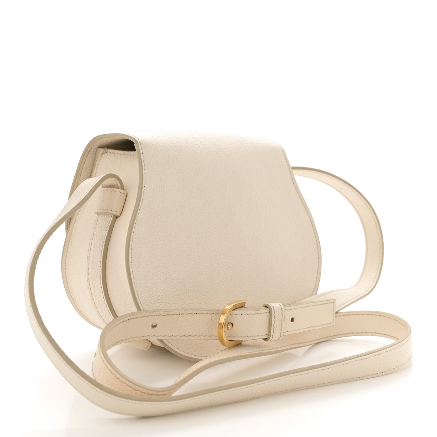 Calfskin Mini Marcie Round Crossbody Bag White