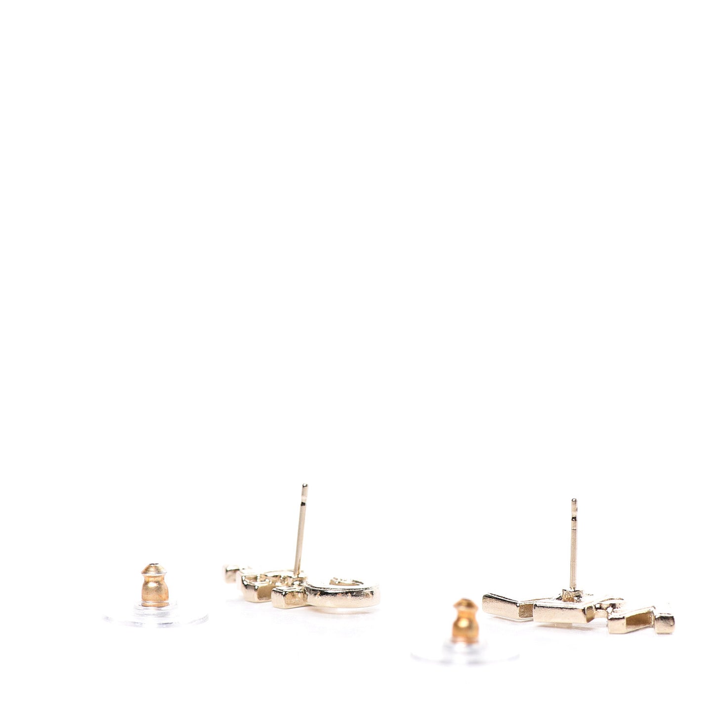Crystal Pearl Signature Stud Earrings Gold