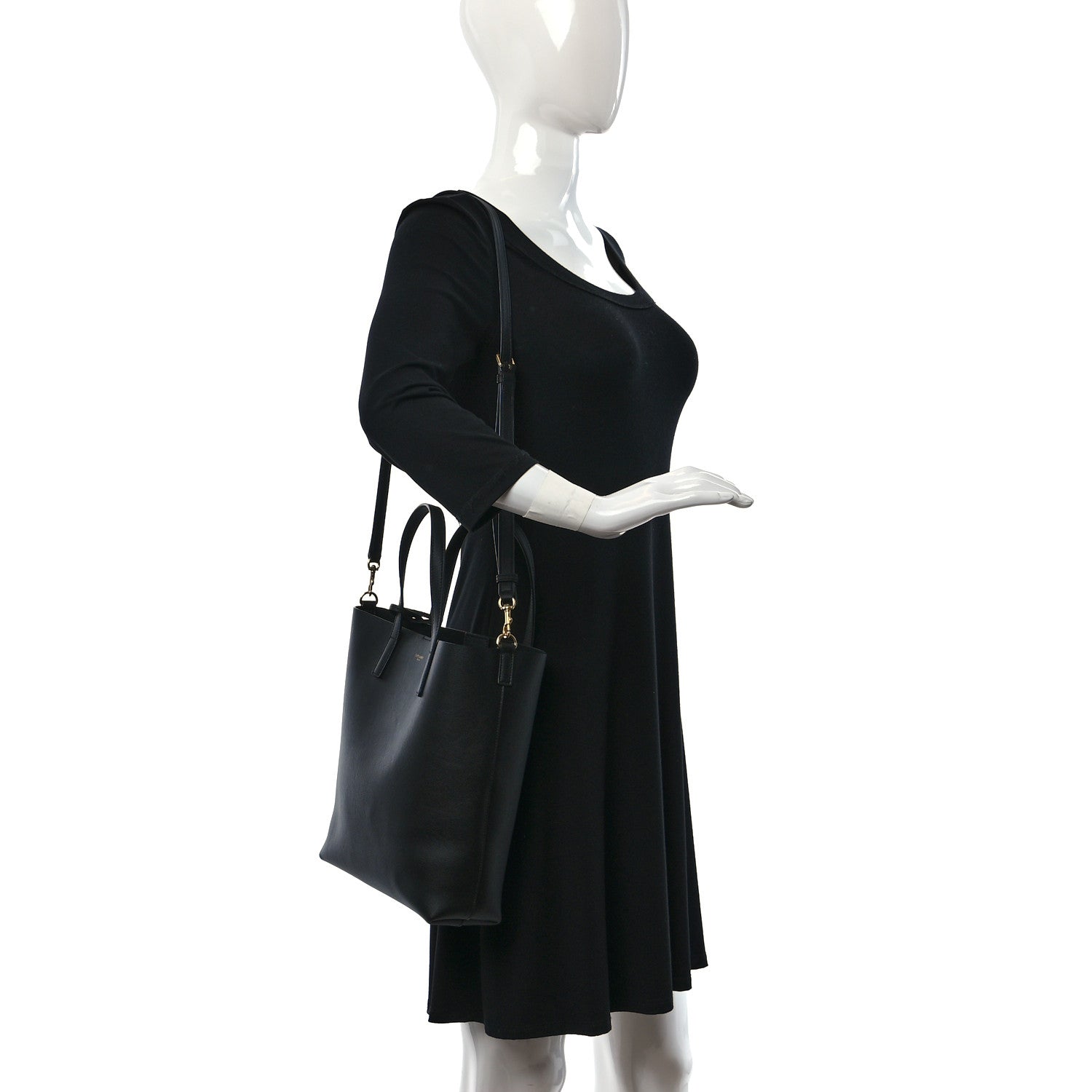Saint Laurent Calfskin Toy Shopping Tote Black 2 of 9