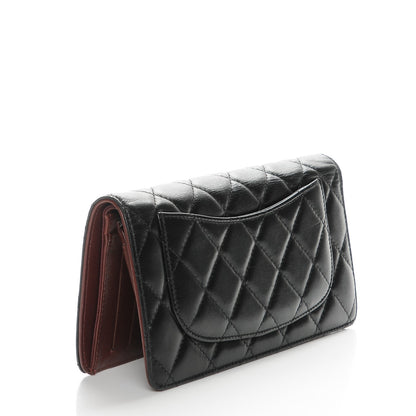Chanel Lambskin Quilted Yen Wallet Black 3 of 9