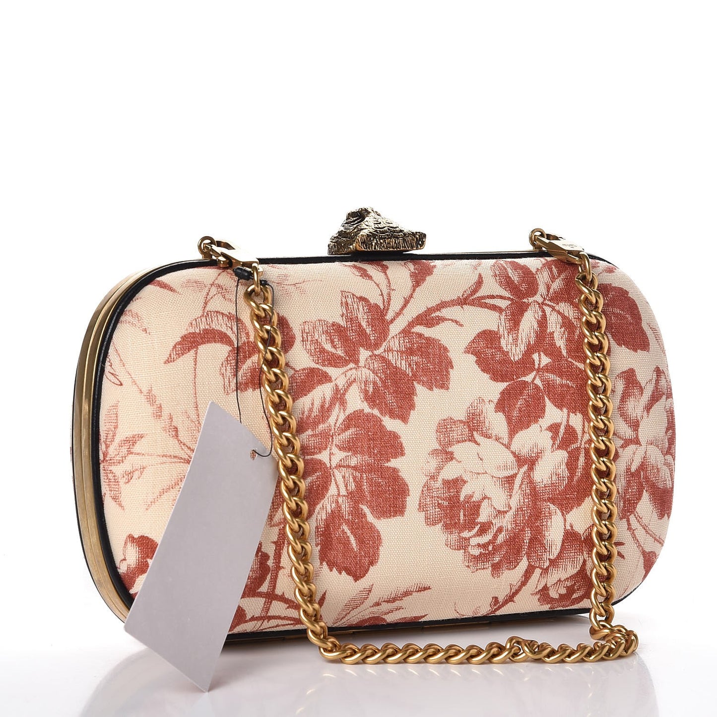 Linen Herbarium Print Broadway Box Clutch Cherry