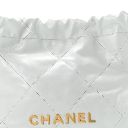 Chanel Shiny Calfskin Quilted Small Chanel 22 Light Blue 9 of 11