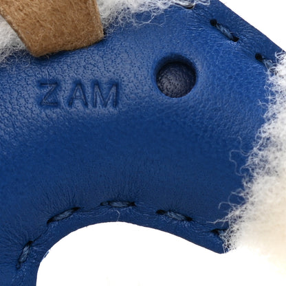 Hermes Milo Lambskin Shearling Budy Charm Bleu Saphir 4 of 5