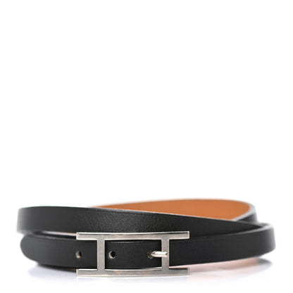 Hermes Chamonix Hapi 3MM Triple Tour Wrap Bracelet M Black 1 of 4