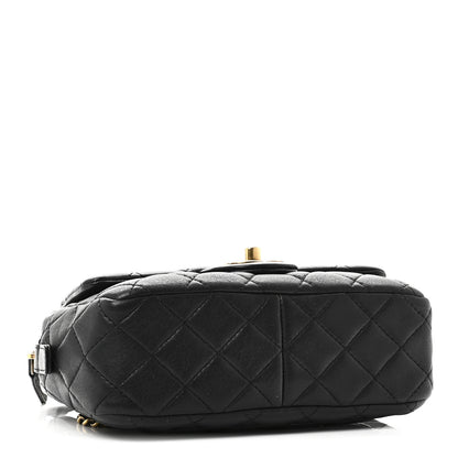 Chanel Sheepskin Quilted Trapezio Camera Case Black 4 of 10