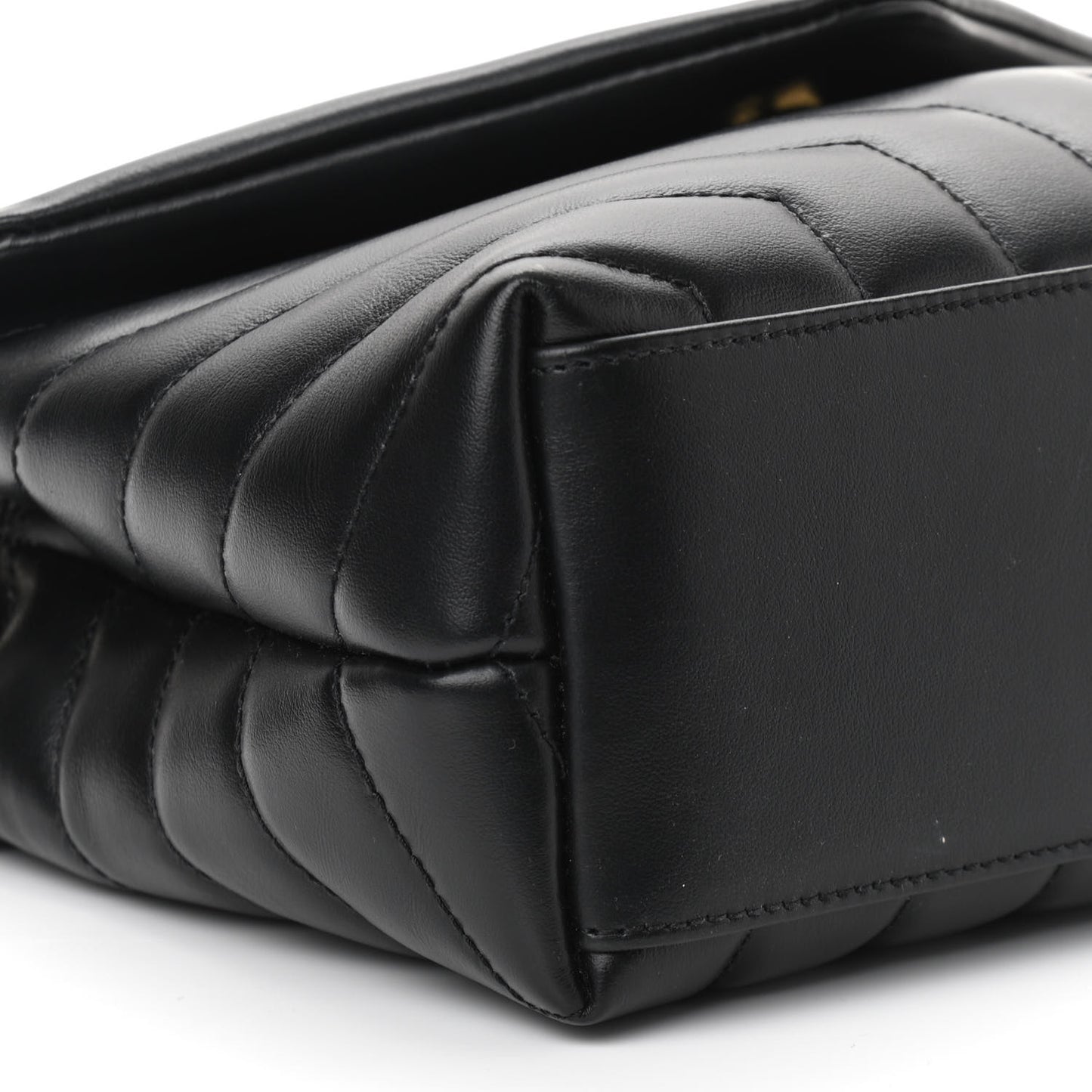 Calfskin Y Quilted Monogram Small Loulou Chain Satchel Black