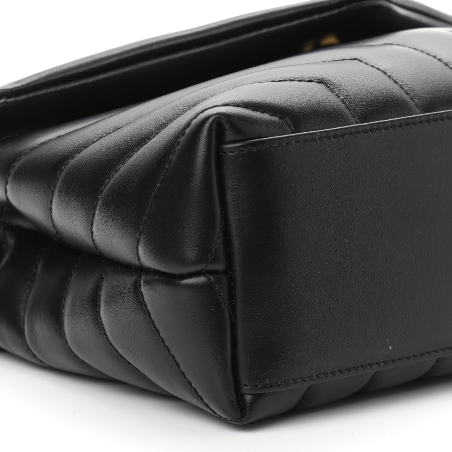 Saint Laurent Calfskin Y Quilted Monogram Small Loulou Chain Satchel Black 9 of 10