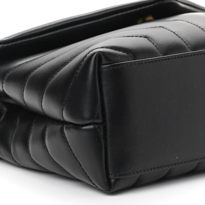 Saint Laurent Calfskin Y Quilted Monogram Small Loulou Chain Satchel Black 9 of 10