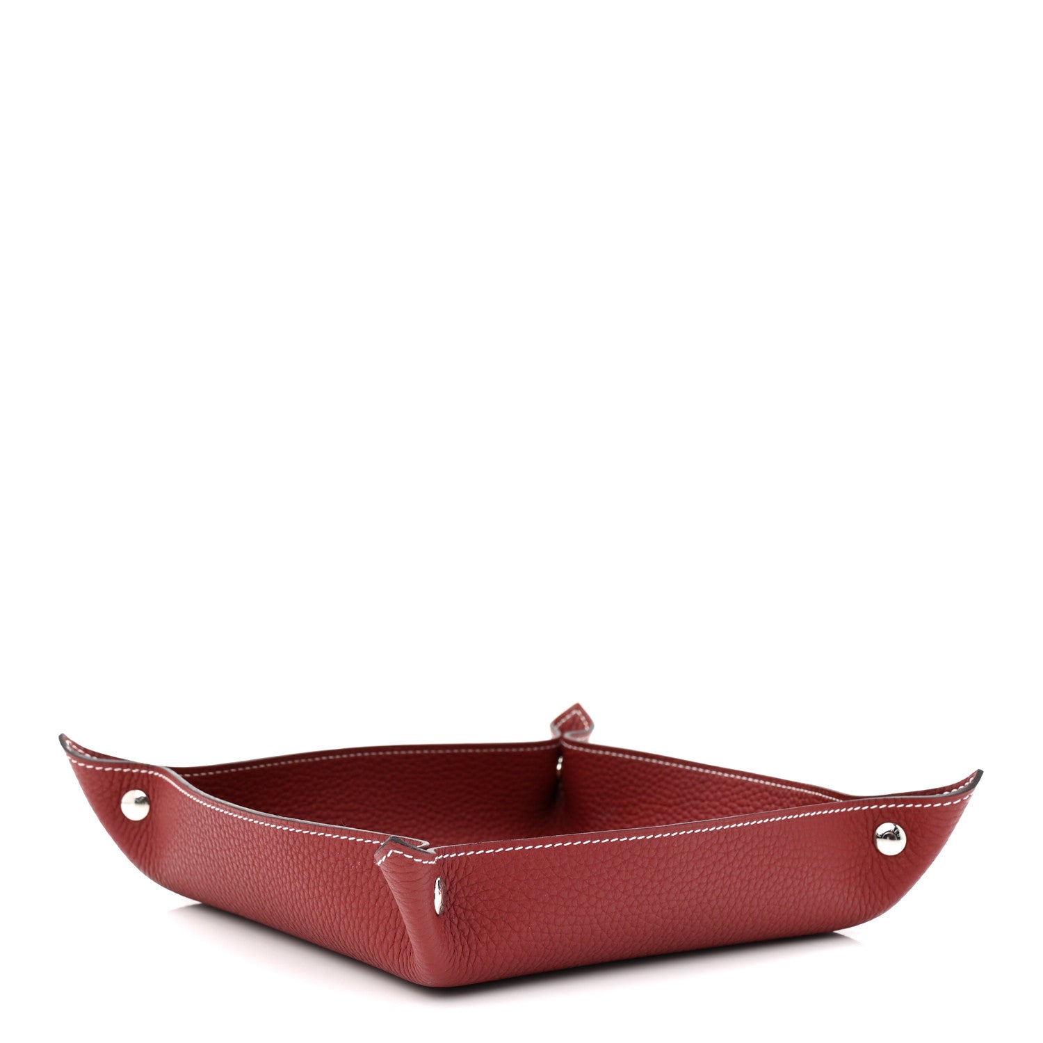 Hermes Taurillon Clemence Mises et Relances Change Tray Rouge H 4 of 8