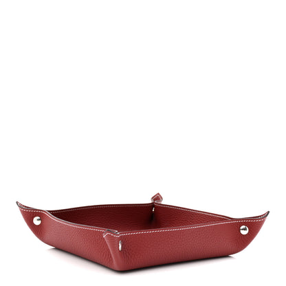Hermes Taurillon Clemence Mises et Relances Change Tray Rouge H 4 of 8