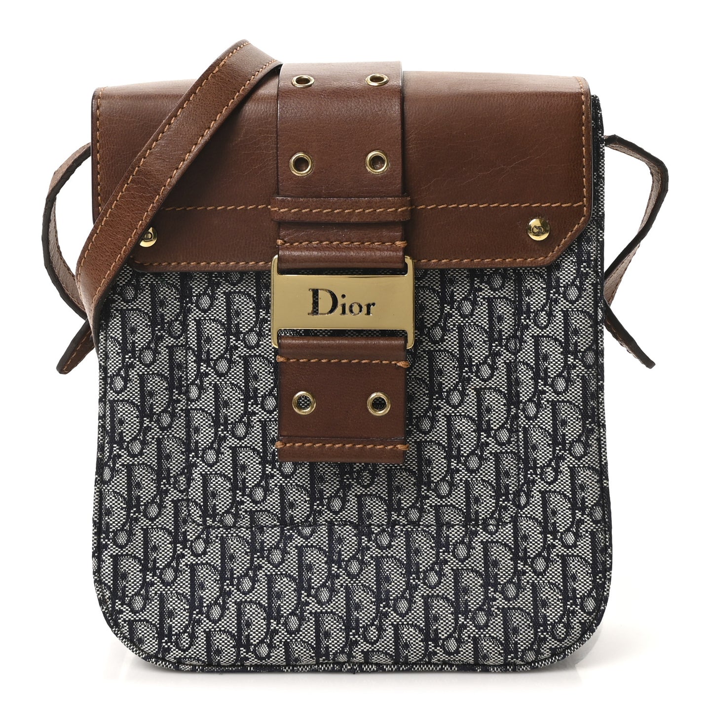 Monogram Street Chic Messenger Brown Navy