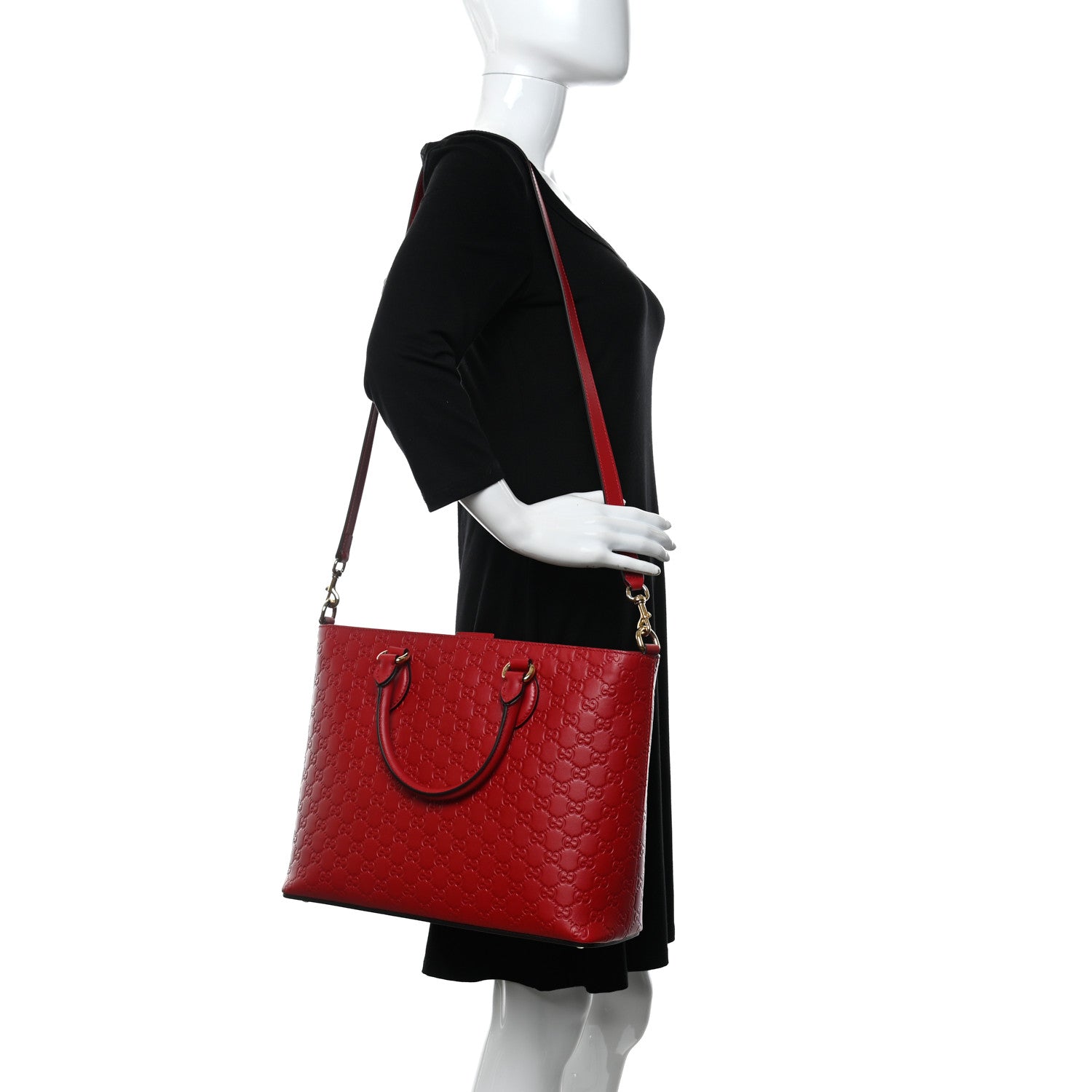 Gucci Guccissima Tote Hibiscus Red 3 of 10