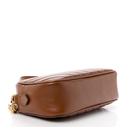 Gucci Glazed Calfskin Matelasse Diagonal Small GG Marmont Chain Shoulder Bag Cuir 4 of 13