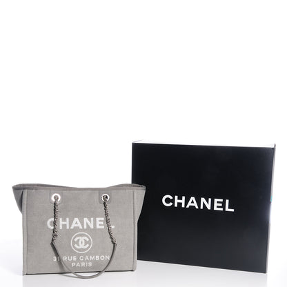 Chanel Canvas Deauville Small Tote Grey 5 of 8